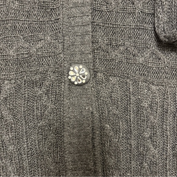 LANE BRYANT 22/24 Long Cardigan Sweater Cable Knit Snowflake Buttons Wool Blend - Picture 9 of 12